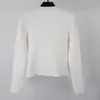 Women's Jackets designer luxury Anfeona B family round neck gold button cardigan, white versatile temperament twisted flower knit sweater, outerwear, women's top RE8Q