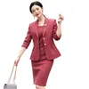 Abiti da lavoro Abiti scozzesi di fascia alta Donna 2023 Autunno Moda Temperamento Affari Giacca sottile e abito longuette Abbigliamento da donna da ufficio