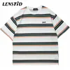 T-shirts pour hommes LENSTID Summer Men T-shirts à manches courtes Hip Hop Striped Print Basic TShirts Harajuku Streetwear Mode Casual Cotton Tops Tees 230410