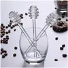 Other Kitchen Tools 50Pcs A Lot 15Cm Clear Glass Stirrer Stirrers Honey Dipper Spoon Stick For Jar Collect And Dispense Tool Drop De Dhqcr