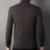 Herrtröjor makrose män kashmir tröja ull elasticitet avslappnad pullover bomull långärmad Turtleneck Unik axeldesign