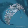 Hair Clips MYFEIVO Baroque Headwear Headbands Flower Leaves Zircon Tiara Women Wedding Accessories Bride Crown HQ2153