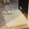 Tapetes máquina de lavar casa absorvente de água antiderrapante porta do banheiro tapete de chão tecido substituir sapatos apoio para os pés