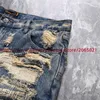 Herenjeans Goede kwaliteit borduurpatches Vintage denim Heren gewassen beschadigde damesmode broek