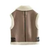 Kvinnors västar Autumn och Winter Fur Integrated Syntetic Sheepskin Vest Sleeveless Jacket Warm Ull Fashionabla Women