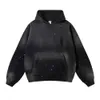 Designer Luxury KanyeS Classic High Street Speckled Ink Rubbed Edging Hooded Sweater Fashion 23 Sense Old Coat Men's and Women's Loose Lazy Top