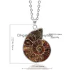 Natural Spotted Colorful Snail Pendant Nautilus Electropated Necklace Chrysanthemum Halsband smycken Bohemian