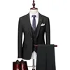 Costumes pour hommes costume trois pièces pour les affaires de mariage coupe ajustée Banquet homme Blazer gilet pantalon élégant smoking robe à carreaux homme