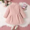 Jackets ma baby 1 6Y Toddler Kids Baby Girls Winter Coat Solid Color Long Sleeve Plush Jacket Children Fall Spring Outwear Clothing D05 231109