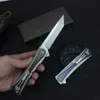 New Arrival H1691 Flipper Folding Knife D2 Titanium Coating Tanto Blade Carbon Fiber/ Stainless Steel Handle Outdoor Camping Hiking EDC Pocket Knives