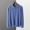 Kvinnors tröjor Autumn and Winter Cashmere Sweater Men S 100 Merino Wool Pullover Casual Loose Polo Sticked Bottom Shirt Jacket 231110