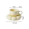 Tassen Creative Cloud Keramik Kaffeetasse und Untertasse Set Blumenform personalisiert Frühstück Tee Milch zu Hause trinken