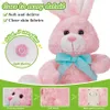 Plush Light - Up Toys لطيف أرنب أرنب قوس قزح قوس قزح ، موسيقى أرنب بقيادة ملونة ، مهرجان عيد ميلاد ، هدية ، دمية ، جودة عالية 231109