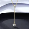 Quaste Zirkon Anhänger Halskette S925 Silber Vier Krallen 3A Zirkon Klassische Halskette Koreanische Mode Frauen Kragen Kette Hochzeit Party Schmuck Valentinstag Geschenk SPC