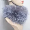 Lenços 2023 Real Fox Fur Scarf Fur Headband Mulheres Anel de Inverno Lenços de Pele de Raposa Luxo Pescoço Aquecedor Bom Elástico 100% Natural Fur FflersL231110