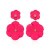 Fashion Vintage Flower Dangle Earrings Women's Floral Pendant Earring Colorful Drops Earrings Female Jewelry Accessories
