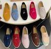 Männer Top Qualität Hirschleder Damen Loafer Klassische Metallknöpfe Runde Mode Flache Ferse Sneaker Freizeitspaziergang Einkaufen Damenschuh mit Box