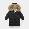 Donsjas Kinderen Dikker Warme Jongens Winter Echt Bont Capuchon Lange Parka Meisjes Katoenen Jassen Outerwears Tiener Kinderkleding 231109