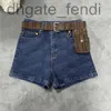 Damesshorts Designervrouwen mode denim broek met riem taille tas designer brief ladies short pant zomer jeans kleding tzq9