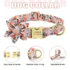 Dog Collars Leashes 4 pcs/lot Nylon imprimé bouledogue français Chihuahua collier harnais laisse ensemble personnalisé collier de chien petite maille chiot chat harnais gilet 231110