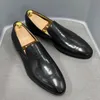 Designer Fashion Mens Loafers Leather Handmade Black Brown Casual Business Dress Shoes Party Wedding Men's Footwear Plus Size 38-47