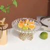 Plates European Light Luxury Crystal Glass Cake Stand High Foot Tray Afternoon Tea Dessert Rack El Restaurant Fruit Tableware