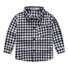 Kids Shirts Toddler Boys Shirts Spring Autumn Kids British Style Long-sleeved Shirts Cotton Plaid Print Shirts Children's Clothing 230410