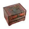 Jewelry Pouches Wooden Box Retro Jewellery Chest With Mirror Classical Case Holder