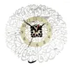 壁時計のノベルティデジタル時計ノイズレスラウンドミラー表面ベッドルームの装飾の装飾