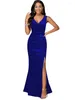 Casual Dresses 2023 Summer For Women Solid V-neck Sleeveless Split Dress Vestidos De Mujer Elegant Maxi Robe Female