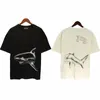 P A23SS Wiosna i lato New Angel Detapitated Shark Print American Retro High-end Chic Classic Men's and Women's T-shirt A242#