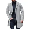 Herenwolmix Herenjas Wollen overjas Windjack Effen kleur Trench Herfst- en winterbovenkleding Vest Jaqueta Masculina 231109