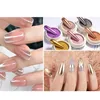 Acrylpoeders Vloeistoffen Metaal Nagelspiegel Glitter Poeder Wrijven Gel Polish Stof Glanzend Goud Zilver Fijne Chroomvlokken Pigment DIY Accessoires Decor 231110