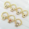클러스터 반지 중국어 Mahjong for Women Metal Creative Cool Cool Hip Hop Transfer Beads Gold Color Ring 선물 보석