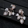 Kolczyki Dangle Trendy Luksusowa geometria Waterdrop dla kobiet Wedding Cubic Zirkonia Crystal African Dubai Bridal Earring E7963