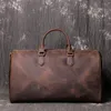 Duffel Bags Luufan Echtes Leder Herren Reisetasche Rindsleder Großes Gepäck für Mann Crazy Horse Crossbody Hand Schulter