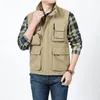 Gilet da uomo Gilet alla moda Gilet estivo Pographer Cappotto tattico con trama palmata Giacca funzionale multitasche da lavoro senza maniche Uomo