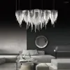 Lampadari Lampadario Moderno Nappa Catena in alluminio LED Lampade a sospensione sospese Lustro per soggiorno Decorativo Sospendere l'apparecchio di illuminazione