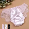 Women's Panties 2 pieces/batch of 100% raspberry silk underwear for women with a low waist and sexy lace on both sides 230410