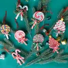 Christmas Decorations 8 Pcs Lollipop Ornaments Candies Polymer Clay Ornament Candy Cane Hanging Xmas Tree Decoration 231109