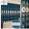 Vorhang Europäische Luxusvorhänge für Wohnzimmer Schlafzimmer geprägte bestickte Fenster Cortinas Jacquard Tüll Vorhänge Villa Custom