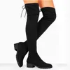Boots Winter Black padded version Over The Knee Women Boots Soild Color Round Toe Square Heel Lady Long Boots Comfortable Casual Shoes 231109