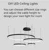 Chandeliers Modern Led Ceiling Chandelier Circular Ring Lamp Living Bedroom Dining Room Table Droplight Home Decor Indoor Lighting Fixture