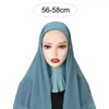 Lenços Malásia Mulheres Lenço de Cabeça Elastic Capa Completa Proteção de Pescoço Proteger Privacidade Anti-UV Instant Chiffon Hijab Muçulmano Inner Headband