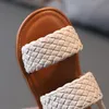 First Walkers Retro Woven Girls' Sandals Summer Fashion Children's Sandals Soft Sole Beach Shoes Breathable Roman Shoes Baby Flat Shoes 230410