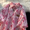 Bluzki damskie koszule Kobiety guziki Koszulka Koreańska moda nadruk swobodny krótkie topy z krótkim rękawem Summer Hawaiian Female Cardigan Blusas 2023wome