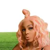 10A Kvalitet Perruque Deep Curly Pink Full Spets Front Wigs Transparent naturlig hårfäste Simulering Mänsklig hår peruk för kvinnor3058256