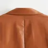 Womens Wool Blends PB ZA Autumn Wear European and American Style Loose Casual Unisex Pu Leather Suit Coat 2761243 231110