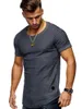 Men's T Shirts Round Neck Slim Solid Color Short-sleeved T-shirt Pleated Raglan Sleeve Bottoming Shirt Large Size