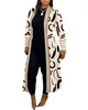 Women's Trench Coats 2023 Spring And Autumn European American Coat Long Sleeve Panel Printed Loose Commuter